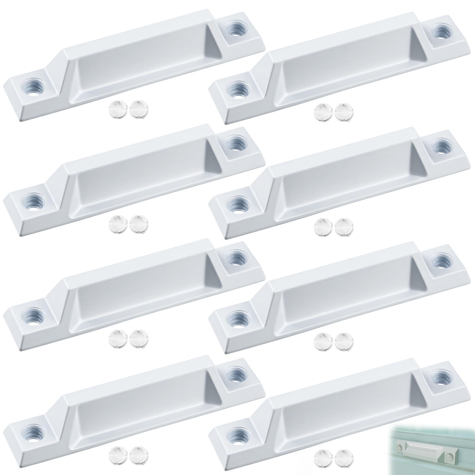Yaocom 8 Pcs Window Sash Lift, Die-cast Zinc 3-5/16" Handle, White