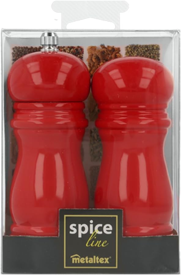 Metaltex Set of 2 Mill & Salt Grinder, Red, Set of 2 - Red - Image 3