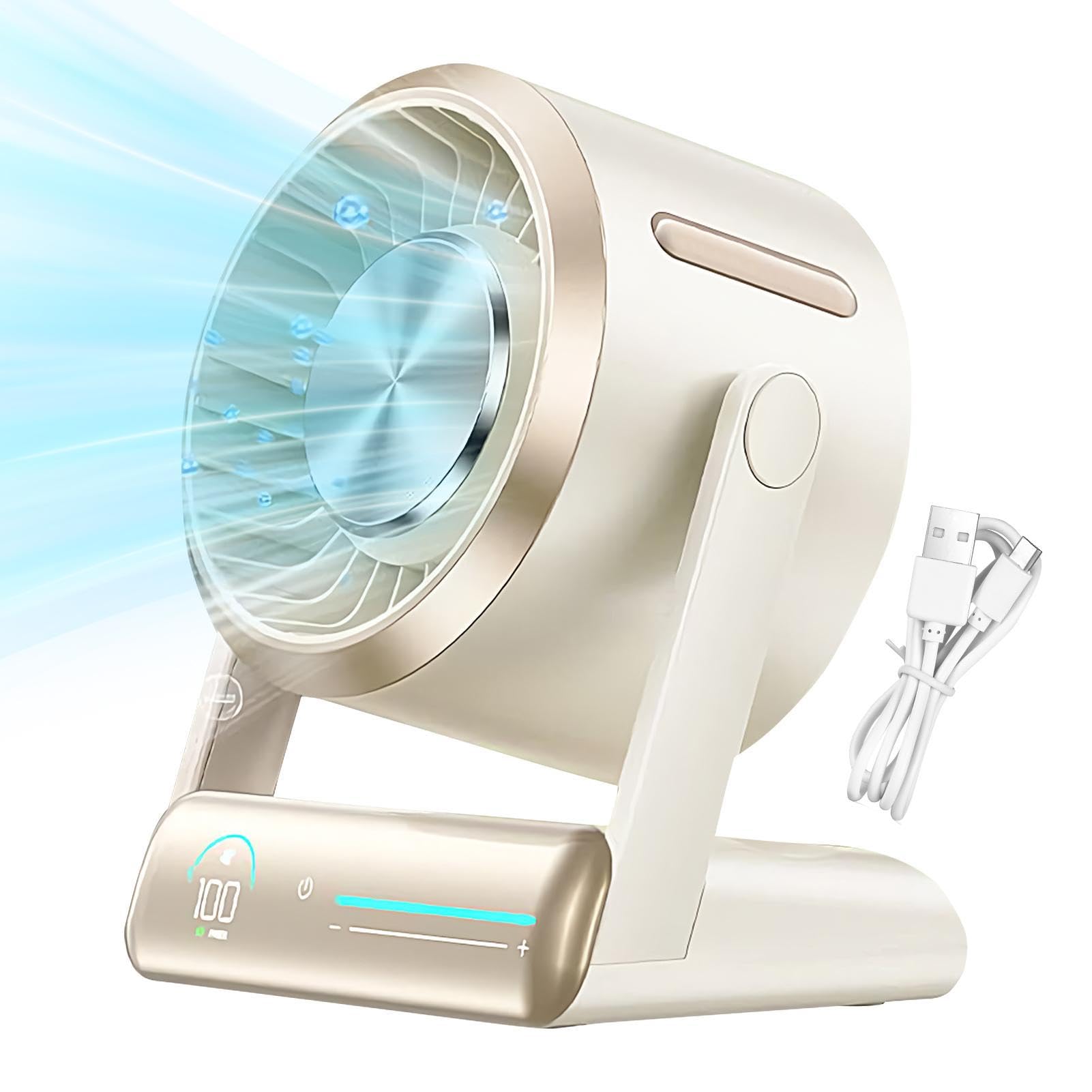 Ventilador De Escritorio 100 velocidades, potente refrigeración portátil | Ventilador De Escritorio Recargable Para Dormitorio Cocina Oficina Escuela Camping Viaje Verano Playa Picnic