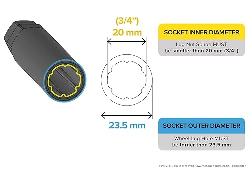 Miniatura 6 de Superior (1) Herramienta de llave de enchufe cromada afinador de pared delgada  Solo funciona con 6 tuercas estriadas
