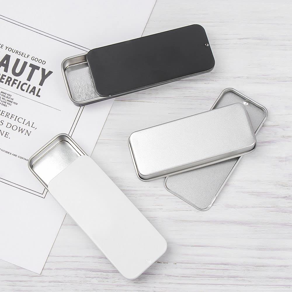 Leere Metalldosen Mini – 10 Stück, 5,9x3,5x1,1 Cm, Mit Schiebedeckel, Mehrfarbig