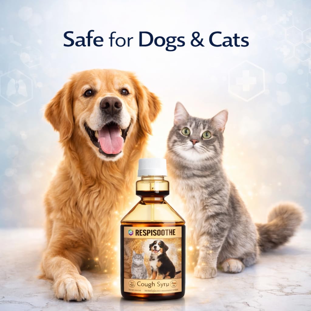 Medfly Respisoothe Pet Cough Syrup for Dogs, Cats - Antibacterial & Antiviral Formula | Relieves Dry, Harsh, Kennel Cough & Sneezing | Supports Respiratory Health | Easy Built-in Dosage Bottle- 250ml 3