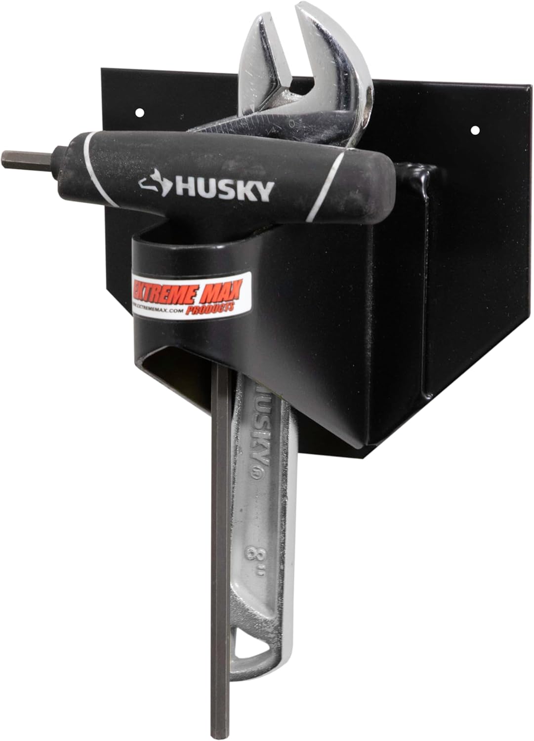 Extreme Max 5001.6641 Universal T-Handle Tool Holder – Wall-Mount Aluminum Rack for Garage, Shop & Enclosed Race Trailers – Black