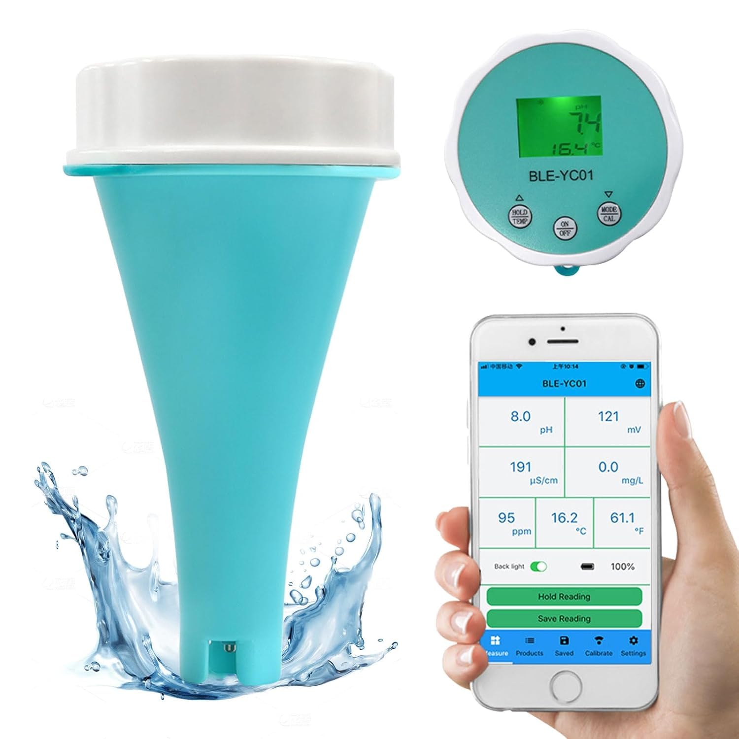 Termometr basen Bluetooth, termometr, bezprzewodowy basen, monitorowanie jakości wody w basenie PH/EC/TDS/ORP/czujnik pozostałego basenu, sterowanie aplikacją, alarm powiadomienia
