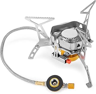 QWXZ Accessoires pour cuisinière à gaz Poêle à gaz extérieure Camping Pliante Poêle fractionnée Coupe-Vent Portable Brousse à gaz en Acier Inoxydable Sûr et Facile à Installer (Color : Silver)