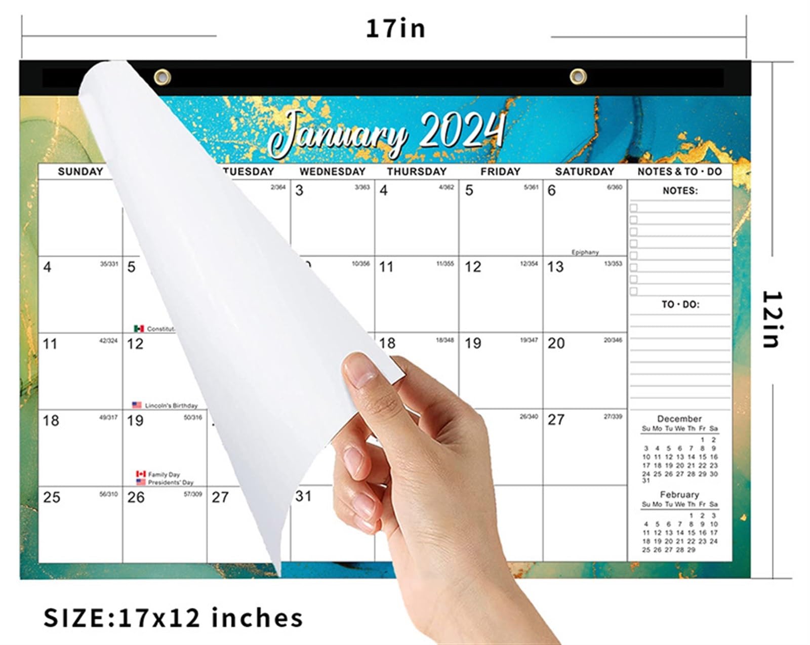 Calendario 2024 Calendario da Parete 2024-2025, dal 2024 A Giugno 2025, 18 Pianificatori Mensili Calendario da Parete per Famiglie Calendario da Scrivania (Color : C, Size : 3pcs)
