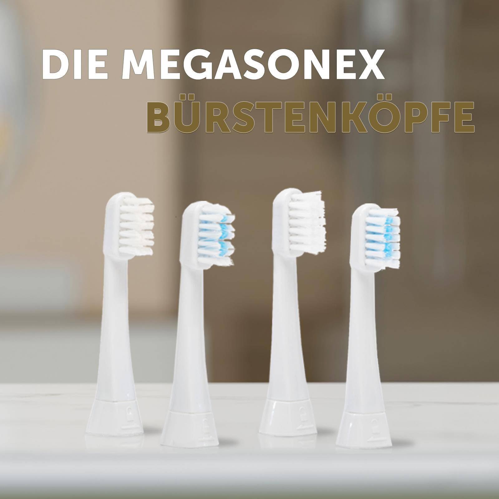 Megasonex M8 - Cabezales para cepillo de dientes (20 unidades, plano, suave)