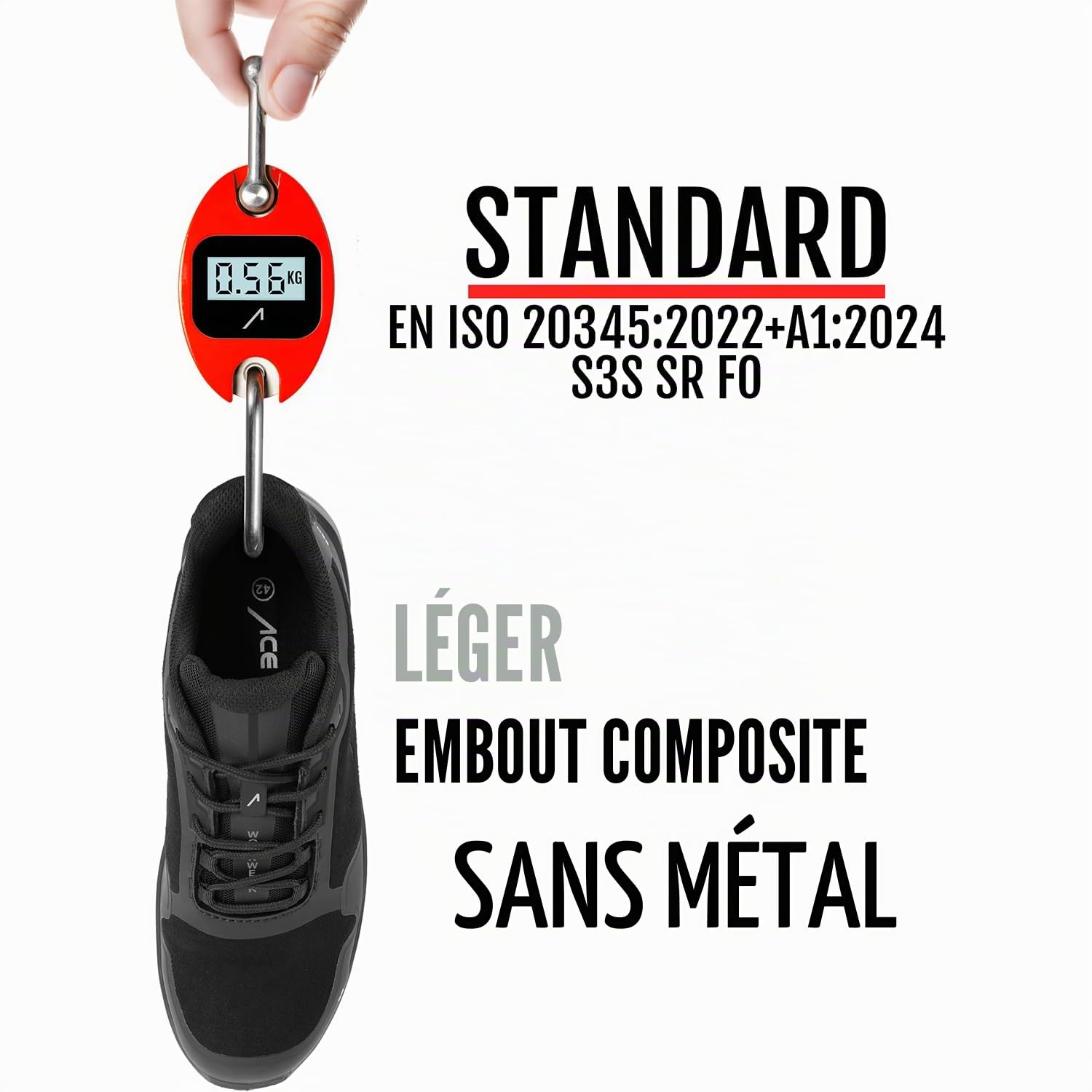 ACE Constructor S3 Chaussures de Travail - Légères, résistant à l'eau & étanches - Chaussures de sécurité pour Femmes & Hommes