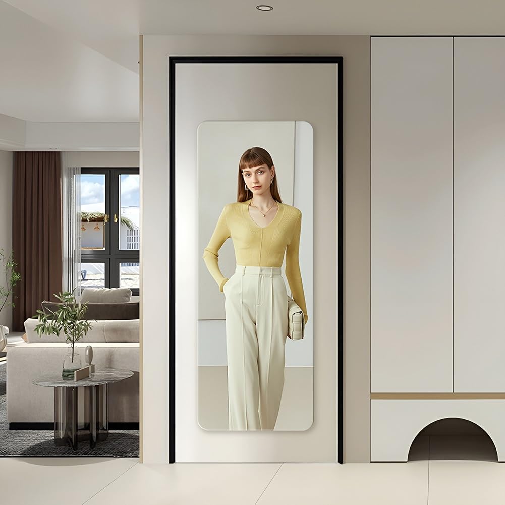 Specchio da Parete Senza Cornice 60x30cm 100x30cm Lo Specchio Rettangolare a Figura Intera Può Essere Installato Verticalmente o Orizzontalmente(120cm L X 30CM W)
