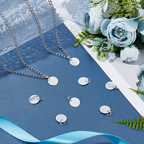 SUPERFINDINGS 100Pcs Brass Blank Pendants 12mm Flat Round Stamping Tag Charms with 4mm hole for Bracelet Necklace Jewelry DIY Craft Making - Image 3