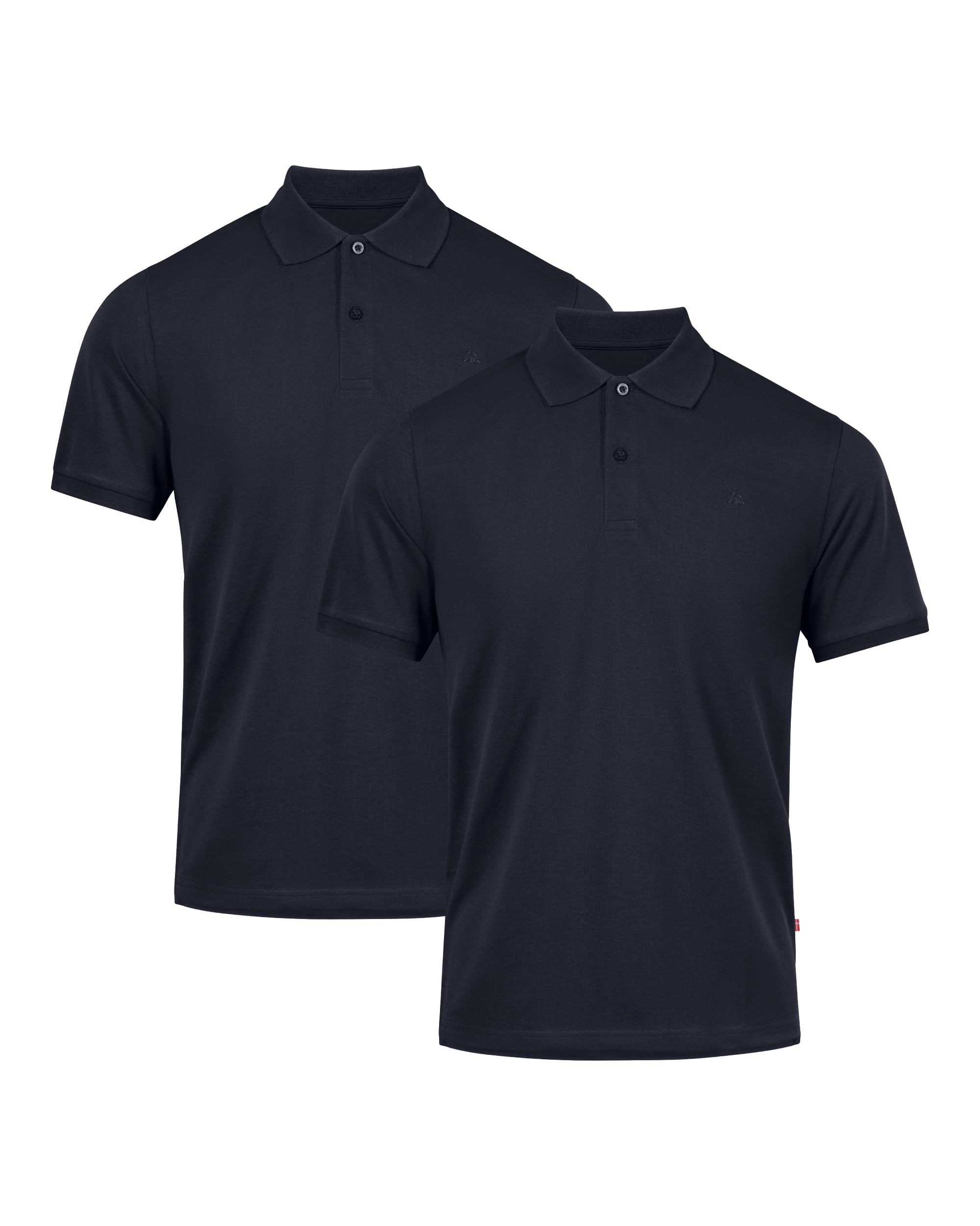 DANISH ENDURANCE Premium Men's Short-Sleeved Polo Shirt (Pack of 1 | 2 Pack), Piqué Quality Made of Organic Cotton, Polo Shirt with Regular Fit and Stretch