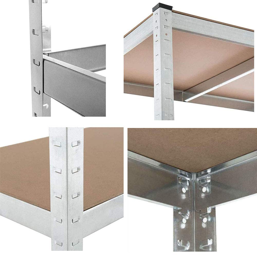 Lucn Scaffale per cantina, in metallo, per carichi pesanti, per garage, per officina, fino a 875 kg, portata 200 x 100 x 50 cm, zincato