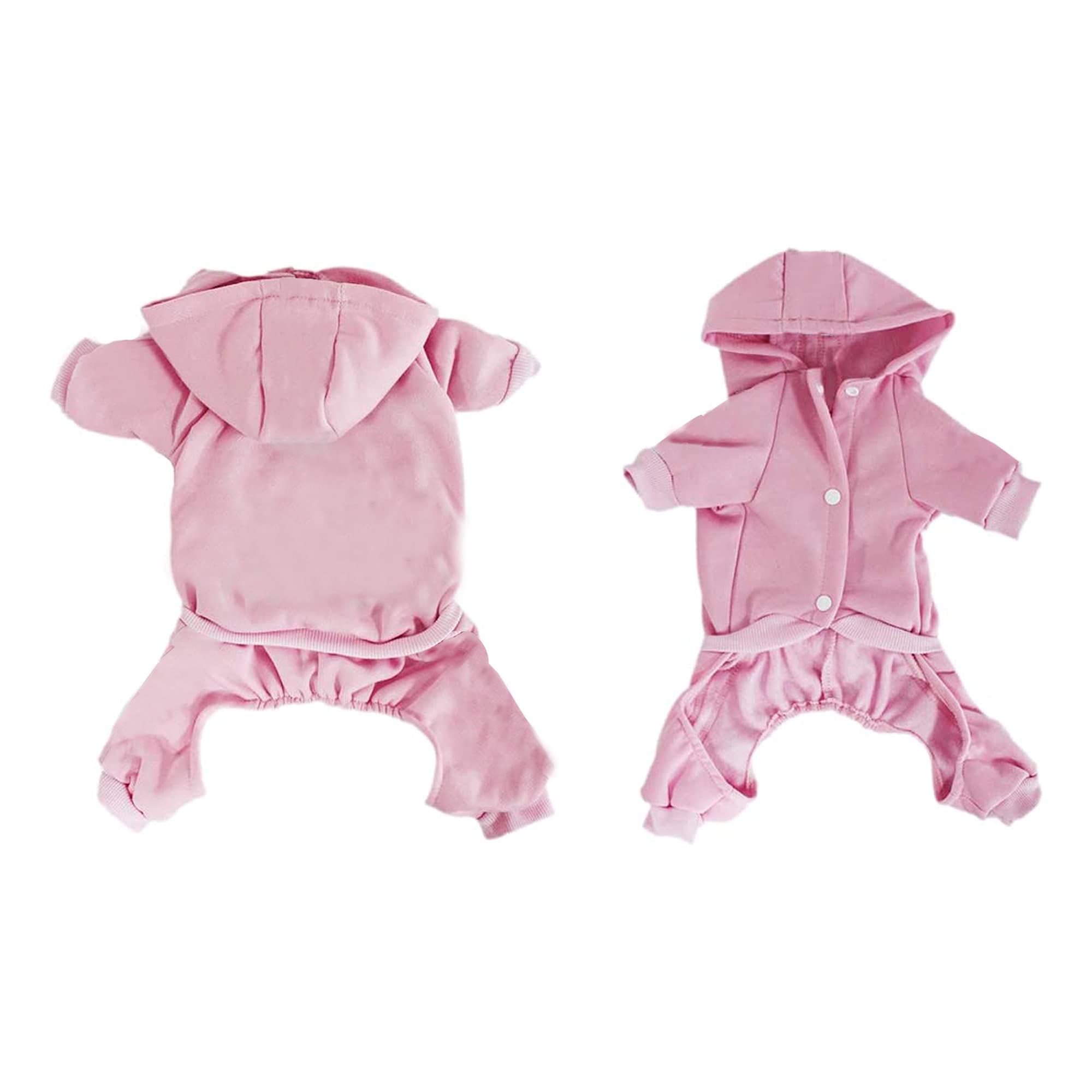 LifeWheel 4 Legs Cotton Pet Cat Dog Hoodies Clothes Coat Jumpsuit Puppy Jacket Pullover Outwear Costume, Pink Small