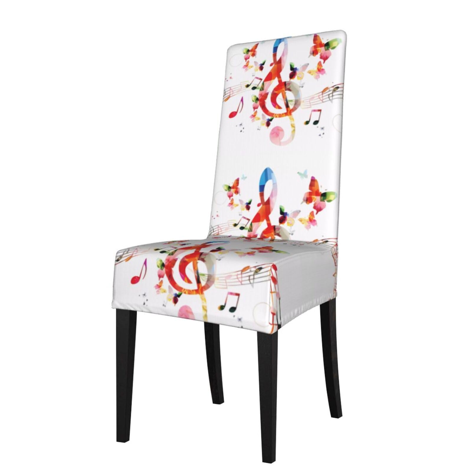 Yyhwhjde Black Music Butterfly Prints Protection Cover For Dining Chair – Stretch Slipcovers For A Fresh, Refreshed Dining Room Look!