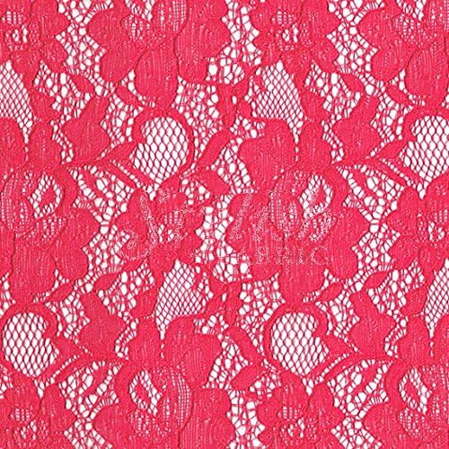 Chic Pattern Cotton Lace Fabric by The Yard (LACE-Coral DEEP)