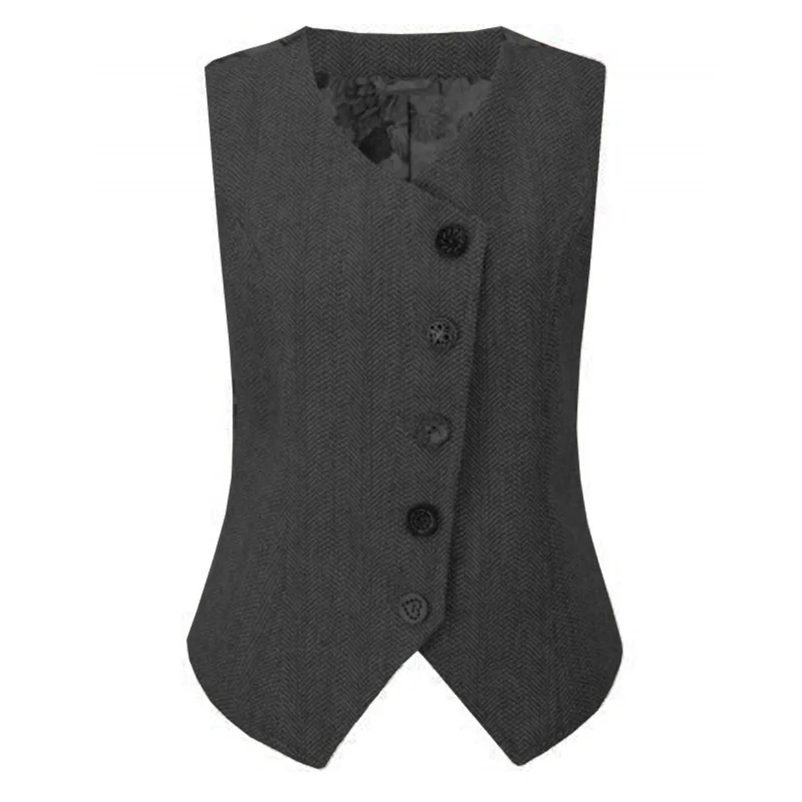 Chaleco casual de negocios para mujer, ligero, sin mangas, para exteriores, chaleco formal de tweed para boda