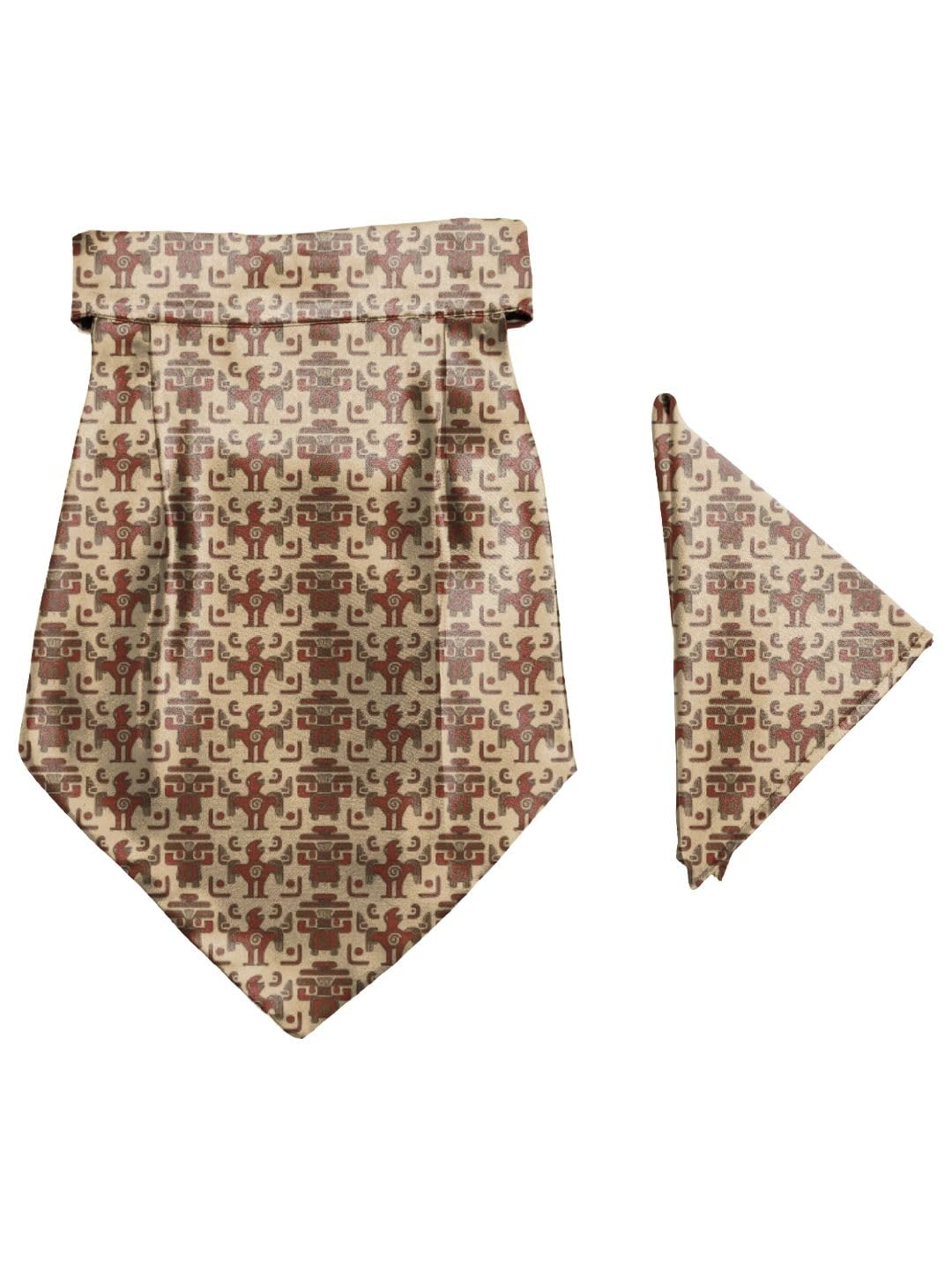 Dessert Dance Printed Cravat and Macthing Pocket Square for Men-image-16