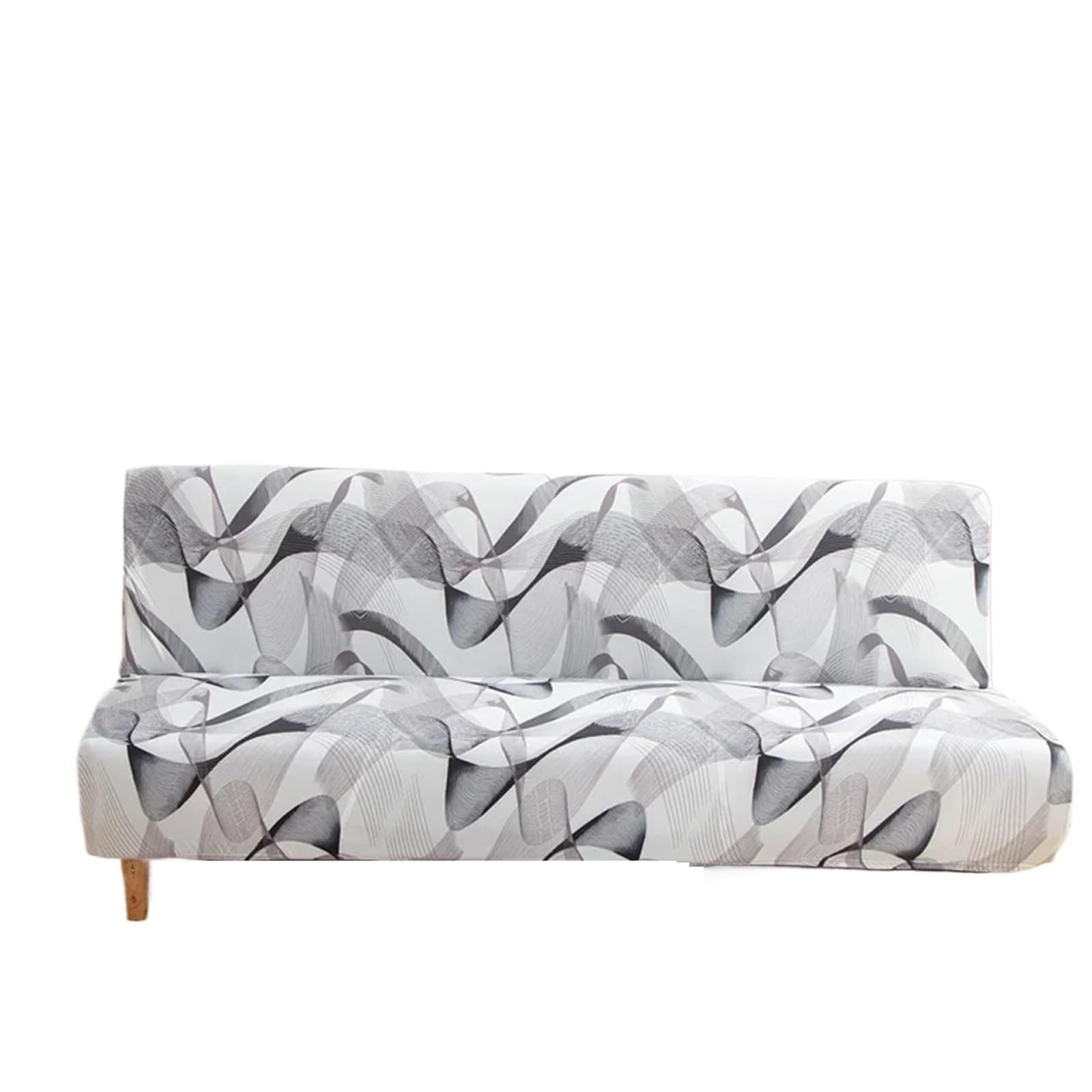 GCYEIDMA Armless Sofa Slipcover Armless Futon Slipcovers Stretch Folding Sofa Bed Cover with Elastic Bottom, Printed Fitted(P,L (190-210cm))