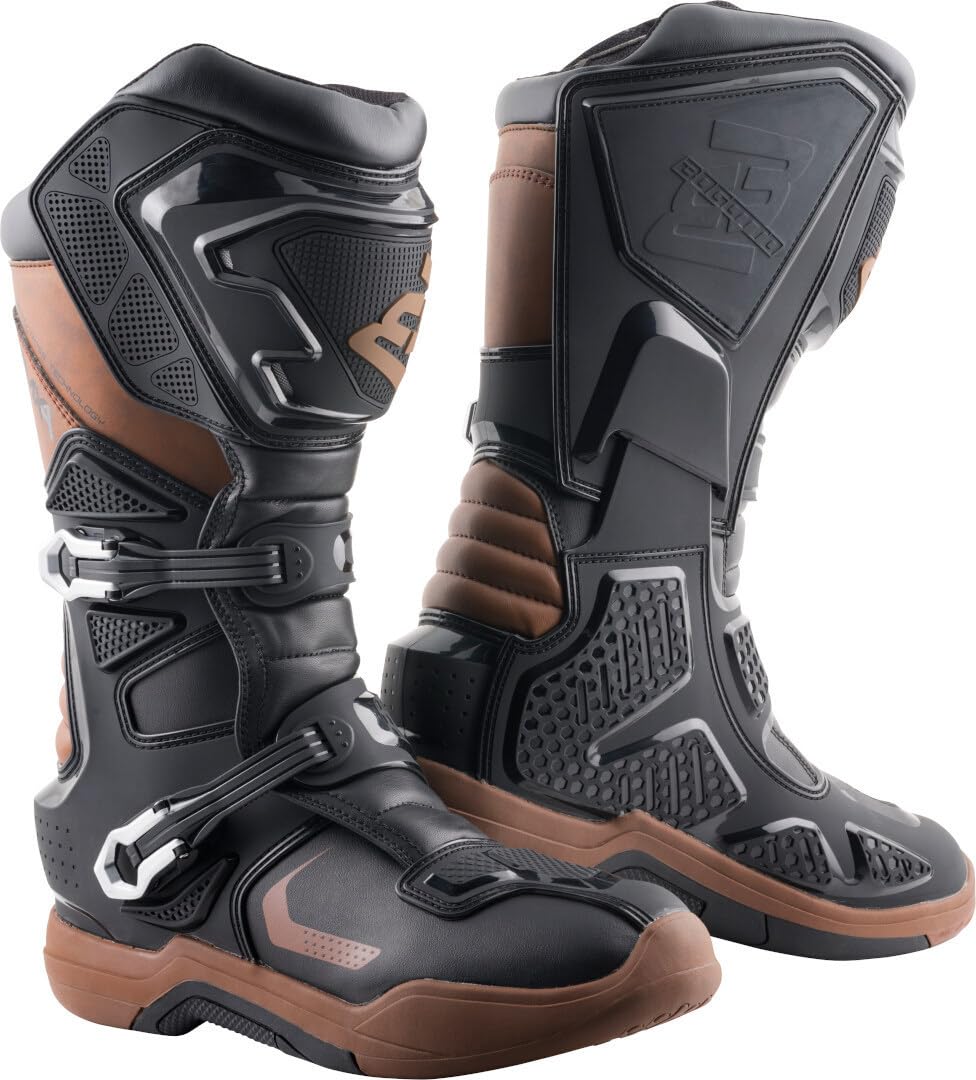 Bogotto RMXA wasserdichte Enduro/Motocross Stiefel, schwarz/braun, 46 | Wasserdicht