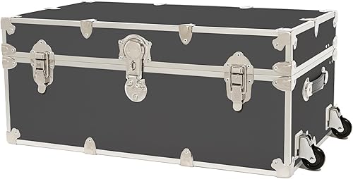 Miniatura 31 de Rhino Trunk & Case Baúl grande de vinilo en relieve de cuero, reposapiés de campamento de verano, baúl de almacenamiento para dormitorio