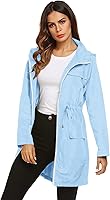 Vista 6 de LOMON Chaqueta ligera impermeable con capucha para mujer, para exteriores