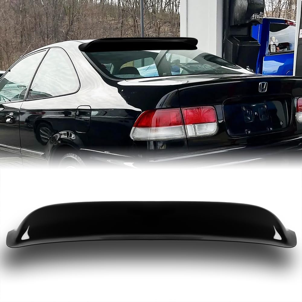 ABS Plastic Rear Window Roof Spoiler Lip Splitter, Rain Guard, Window Protector, Fit for 1996-2000 Honda Civic 2DR/Coupe, Automotive Exterior Replacement