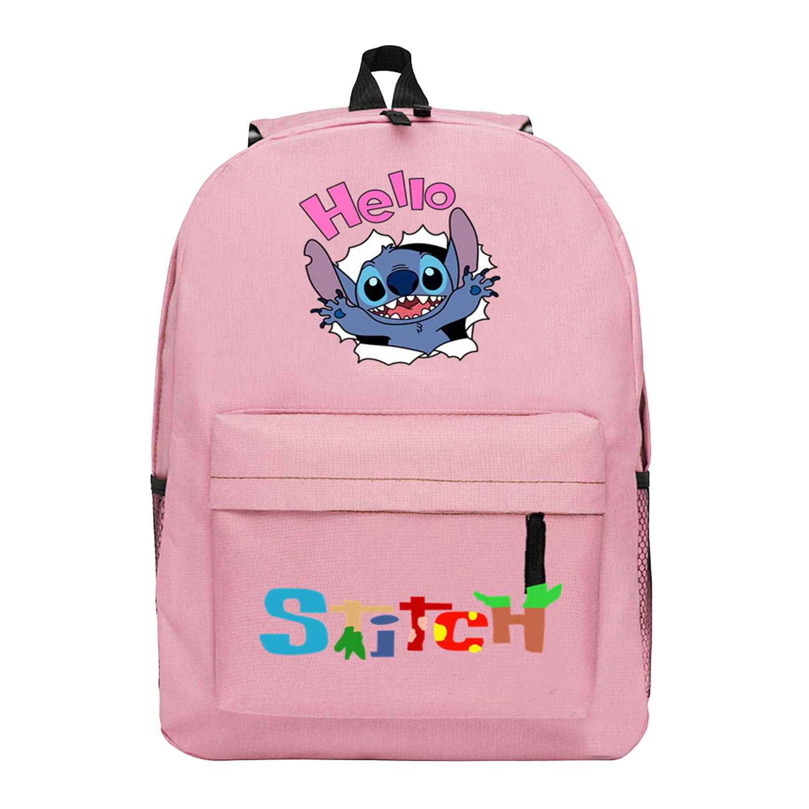 MetapartyKids Stitch Backpack,46CM Stitch Cartoon Backpack,Large Capacity Children's Cartoon Backpack School Bag,Cartoon Travel Backpack Functional School Backpack for Kids