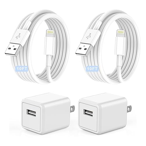 Miniatura 8 de Cargador de iPhone [Certificado MFi de Apple] Cable de carga Apple 2 paquetes 6 pies de cable Lightning de carga rápida con bloque de cargador de