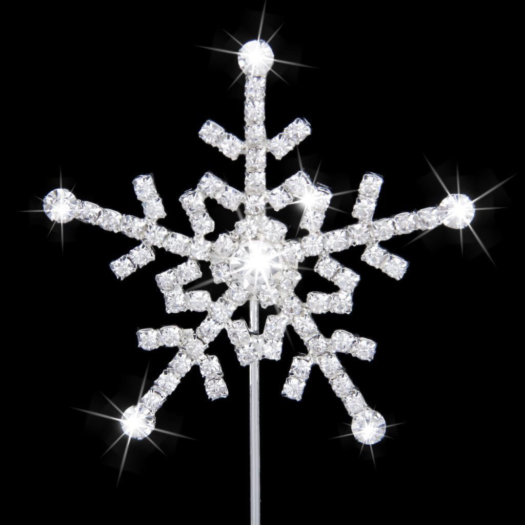 Topper Torta Strass Fiocco Di Neve - Argento, Per Matrimoni E Anniversari, 7.5cm - Foto 2