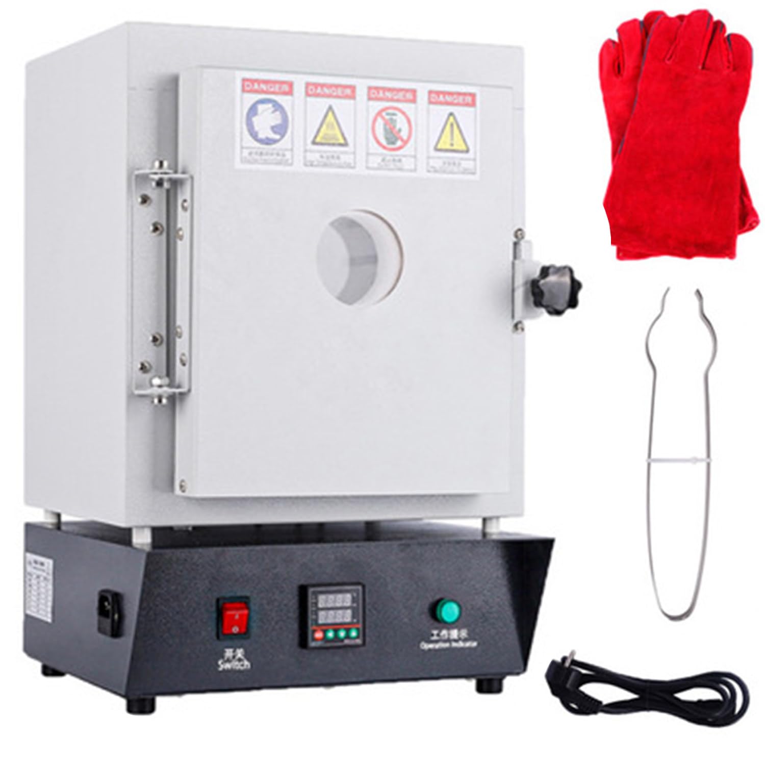 Qiang 1750W High-Temperature Muffle Furnace, 1150℃ Electric Kiln with Built-in Sensor, Jewelry Casting Oven for Dewaxing, Annealing & Hobby Craft Projects
