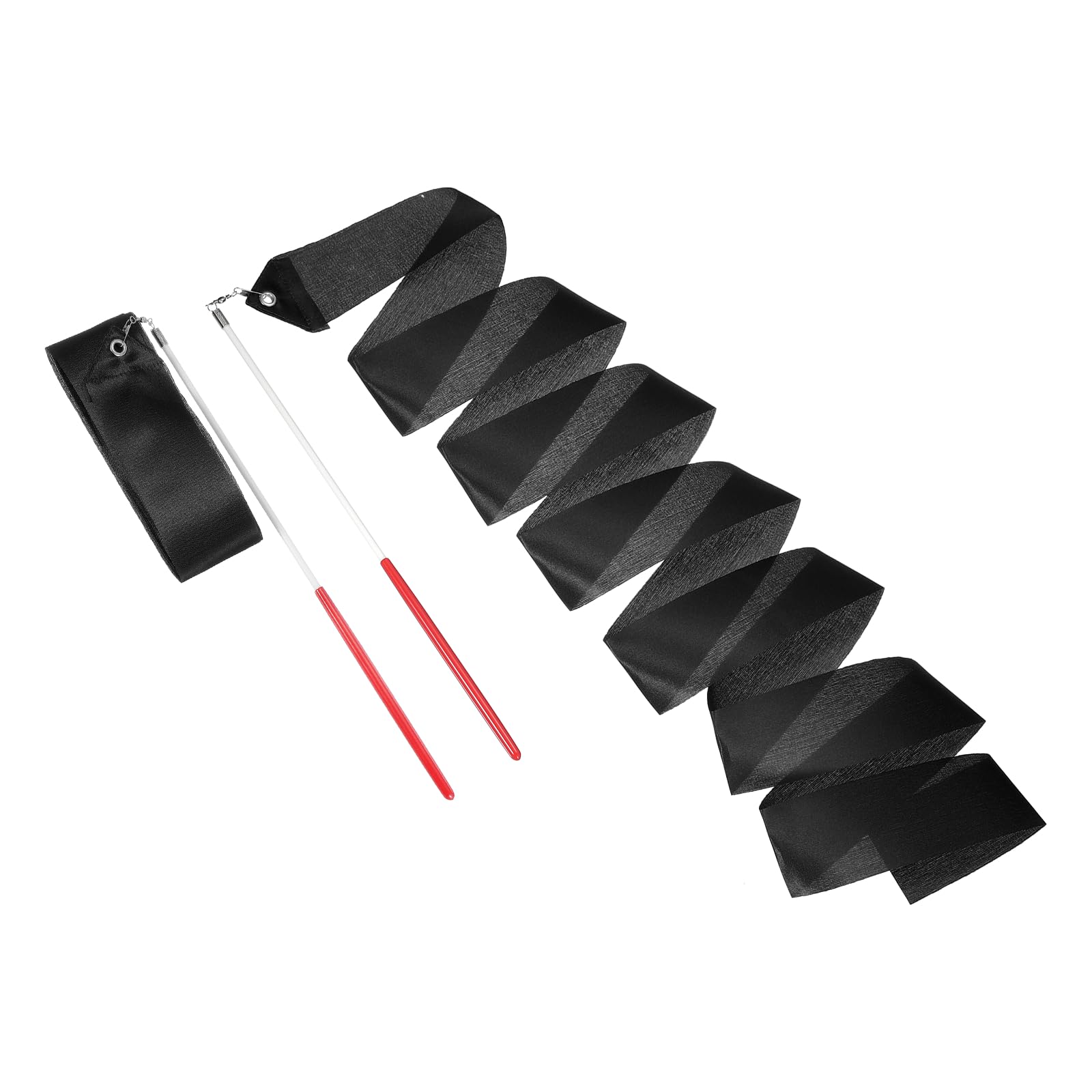 QUARKZMAN 2 Pcs Rubans De Danse, 78.7" Rubans De Gymnastique Rythmique Streamers pour Danseurs Wand Rubans Tournoyants pour Danse Artistique Entrainement De Gymnastique, Black