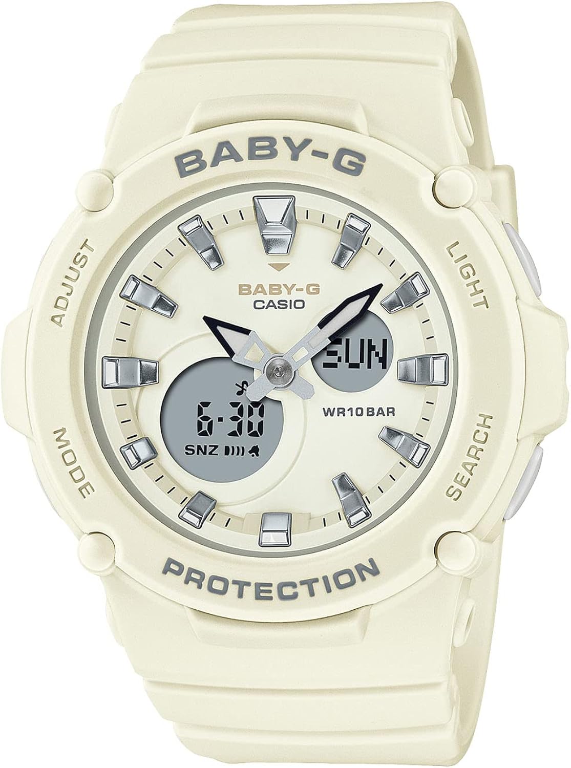 Casio BGA-275-7AJF Orologio da polso da donna, bianco, bianco