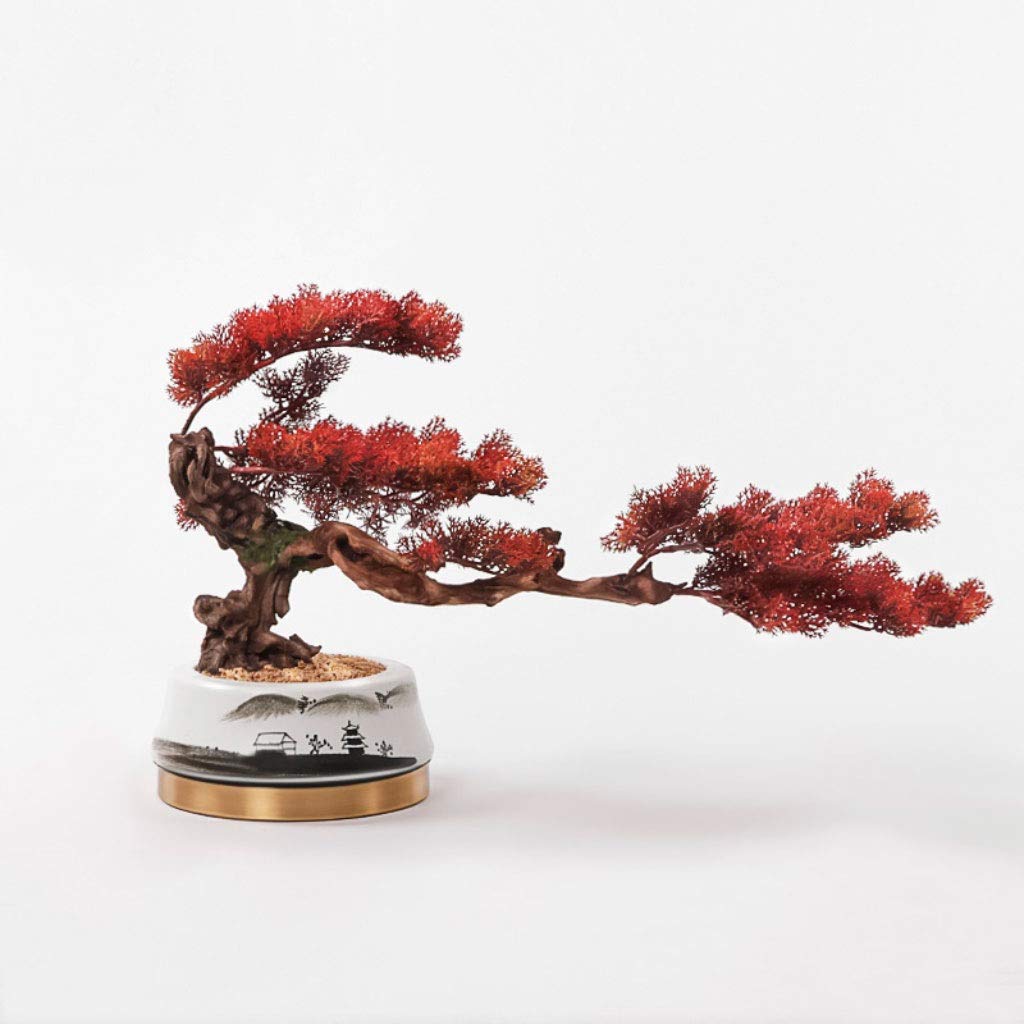 Piante artificiali 14.17 pollici Nuovo simulazione cinese rosso pino bonsai simulazione albero giardino giardino decorazione della casa di simulazione albero pianta artificiale Bonsai artificiale