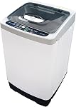 Laveuse portable Panda, laveuse compacte entièrement automatique haut de gamme de 1,7 pi³, capacité de 11 lb, chargement par le haut avec fenêtre pliante – idéale pour appartements, condos et petits espaces – blanc