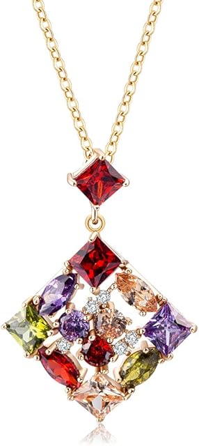 YAZILIND Jewelry Colorful Cubic Zirconia Beautiful Pendant Gold Plated Necklace for Women