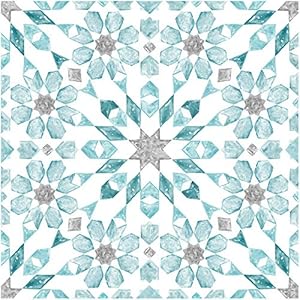 WallPops FP2949 Radiance Peel & Stick vloertegels, blauw, 30,5 x 30,5 cm