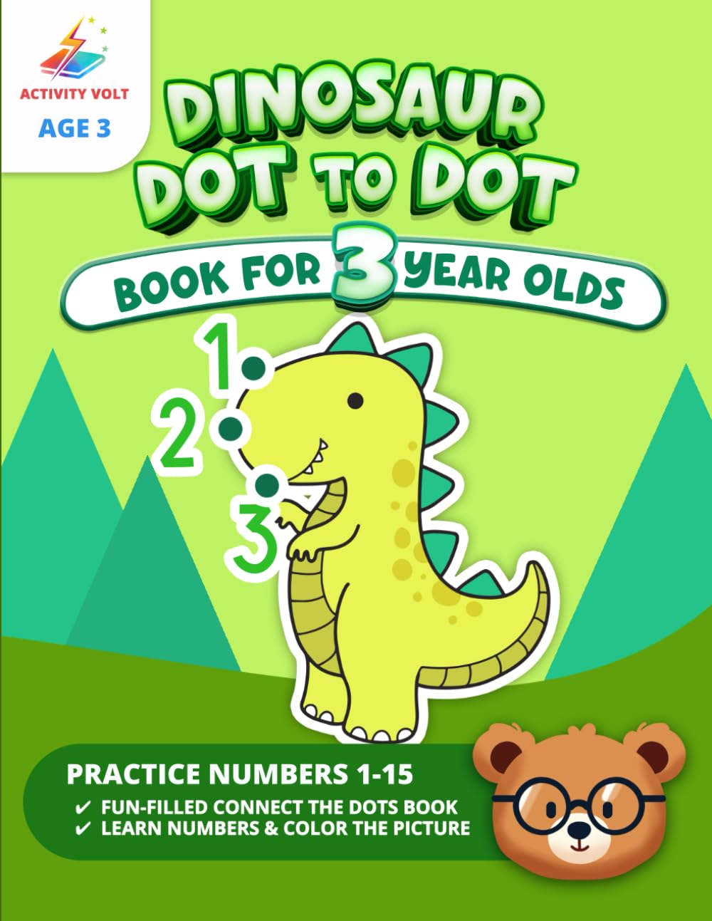 Dinosaur Dot to Dot Book for Kids Ages 3 Years Old: Connect The Dots & Color Cute Dinosaurs (3 Year Old Dot to Dot Fun) Paperback – Large Print, 20 Oct. 2023