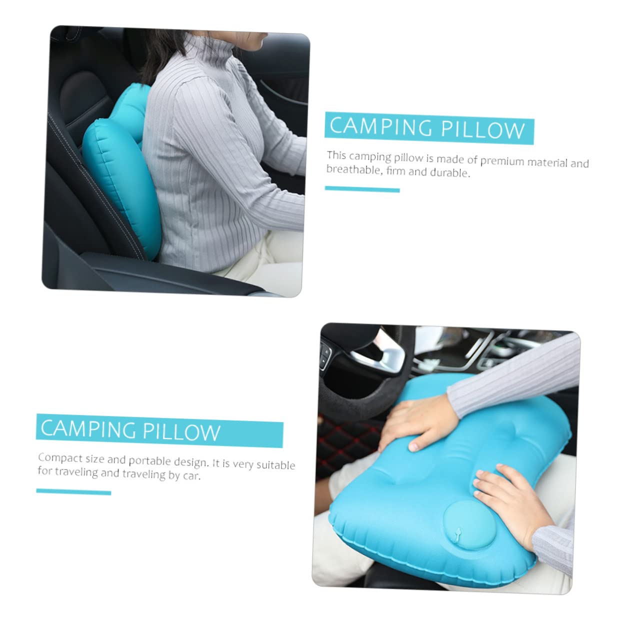 MAGICLULU 3pezzi Cuscino Gonfiabile Da Viaggio Ergonomico Per Ufficio e Campeggio Cuscino Compatto e Comodo Per Riposo Per Pausa Pranzo e Trasporti