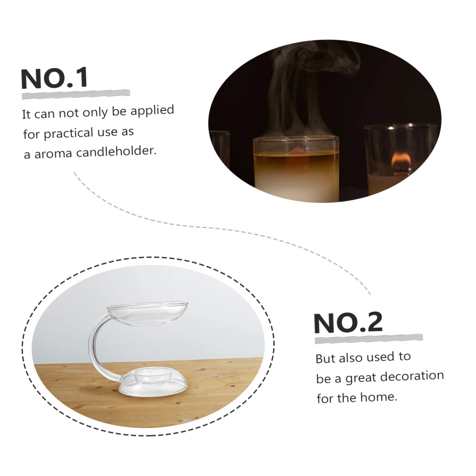 Duftkerzenhalter aus Hochborosilikatglas 1 Stück für Zuhause | Glas mit Kerzenhalter, Hitzebeständiger Aroma Kerzenständer, Basteldekoration für Hochzeit und Verlobung
