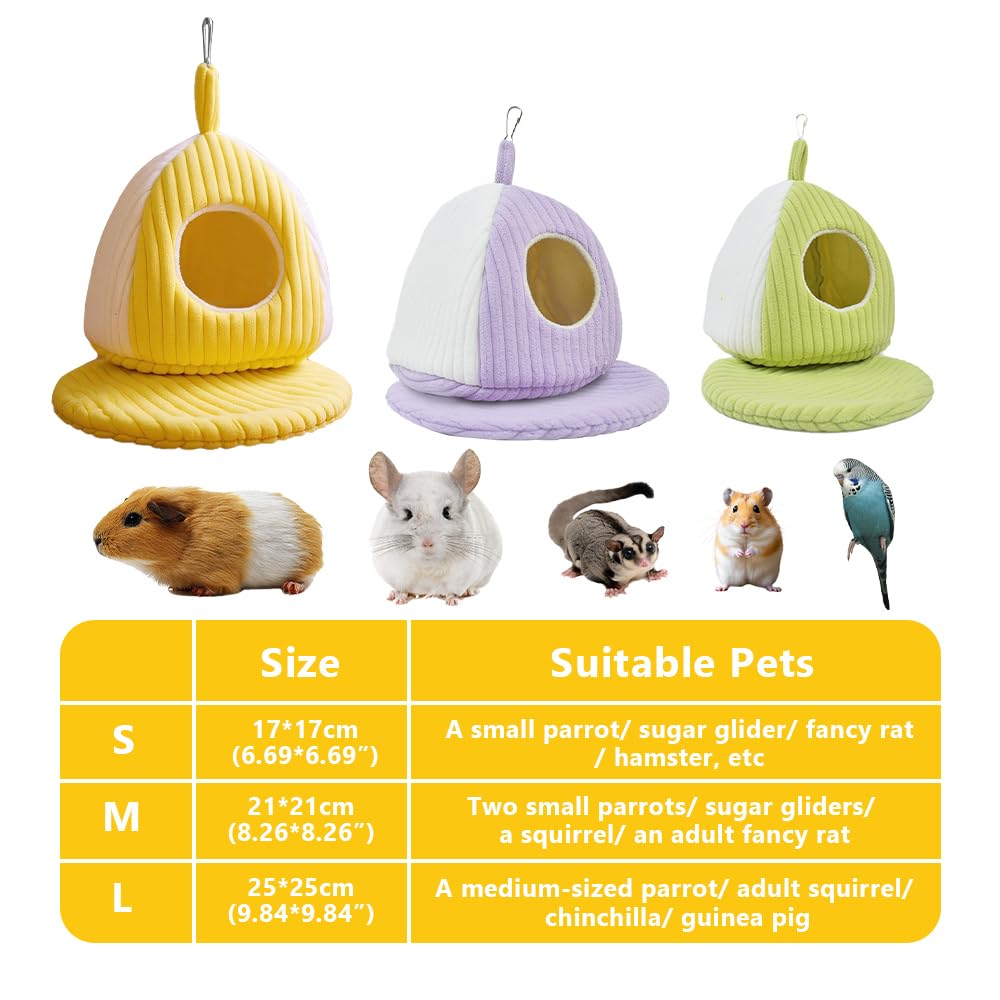 DONGKER Nid D'oiseau Chaud,Confortable Refuge d'hiver pour Perroquets avec Tapis et Anneau de Suspension Amovible pour Aras,Perroquets Gris D'Afrique,Perruches,Conures