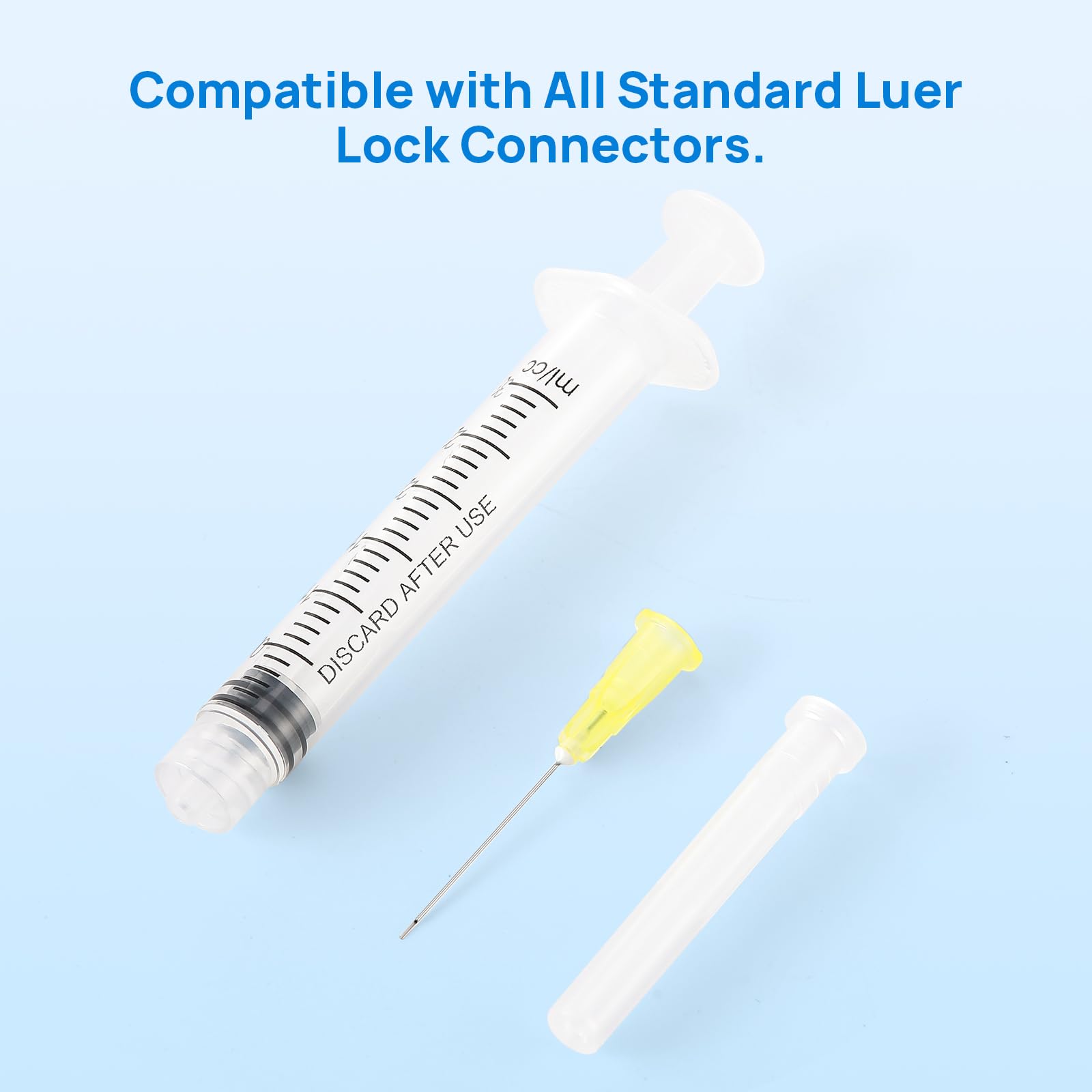 JMU 100pcs Dental Irrigation Syringes 3cc with 27G Blunt Dispensing Endodontic Irrigarion Needles, Luer Lock Design (Pack of 2) — Amazon image 5
