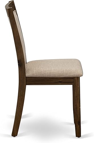 Miniatura 10 de East West Furniture F2MZ7-N04 - Juego de muebles de comedor de 7 piezas consta de una mesa de comedor redonda con pedestal y 6 sillas tapizadas de