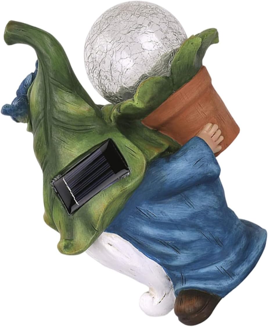 Garden Figurine Solar Energy Led Resin Craft Old Man Decorative Lamp for Home Office Decor