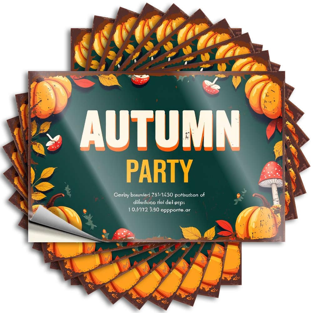 Autumn Party On October 1st, 2023. Quote Funny Bedroom Decor | Fire Cover Removable Decal Pack(6X9CM)