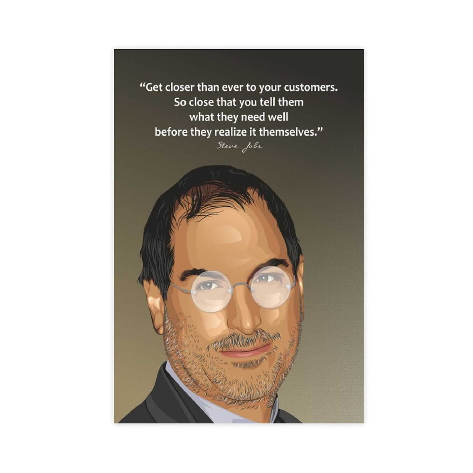 Poster Motivazionale Su Tela Con Citazioni Di Steve Jobs - Quadro 30x45 Cm, Decorazione Per Ufficio, Camera, Regalo