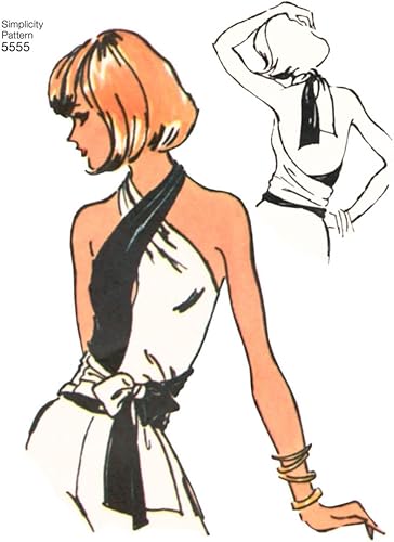 Miniatura 4 de Simplicity 5555 - Patrón de costura para mujer, tejido de punto y corbata, talla única