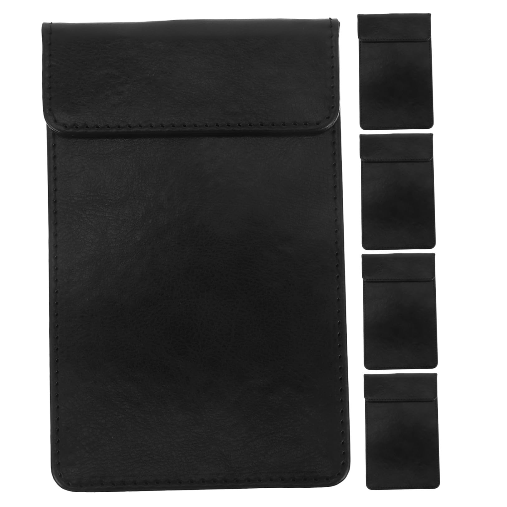 SHINEOFI Porta-Menù Clip per Camerieri Set 5 Pezzi Cartella Portadocumenti Nera 10X16 CM Blocchi per Appunti Portatili Antiscivolo per Ristoranti e Servizio Sala