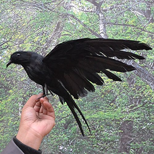 Imosa Realistic Crow Decoration Crow Décor Crow Decoys Halloween Black Feather Raven 1 Pack Large Crow Prop Outdoor Halloween Décor #TOP1