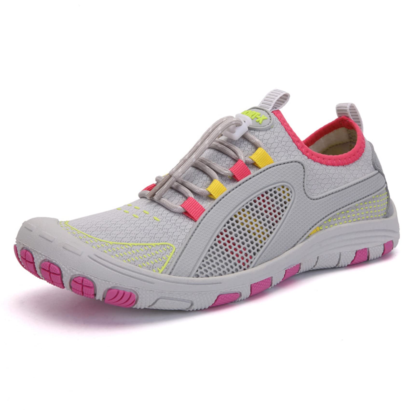 Zapatos Acuáticos Descalzos, Calcetines De Cuero, Zapatillas Acuáticas De Secado Rápido para Hombres Y Mujeres, Natación, Yoga Neutro, Carrera En La Playa, Snorkel(42 EU, E-Gray)