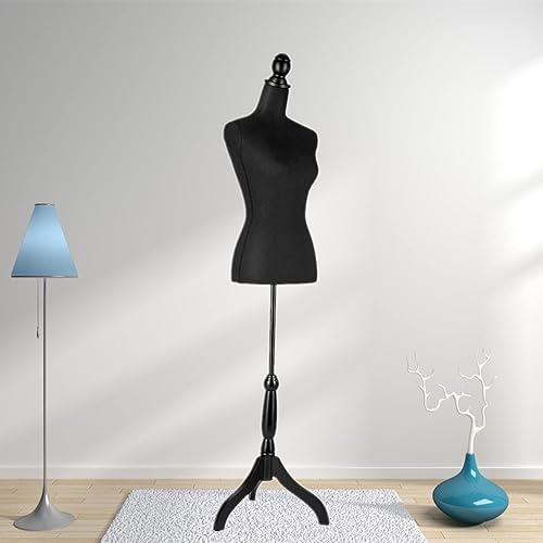Miniatura 8 de HOMBOUR Cuerpo de maniquí femenino, torso de maniquí de costura, forma de vestido ajustable de 52 a 67 pulgadas de altura con soporte de trípode